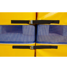 School training high jump landing pad with a spike-proof blanket