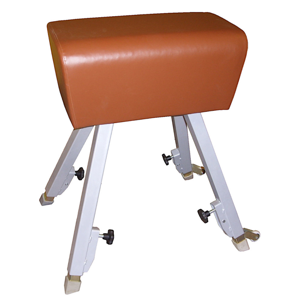 Height adjustable vaulting buck with certificate