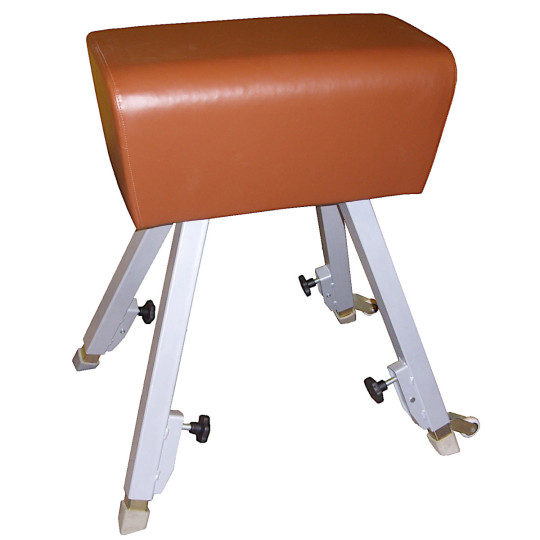 Height adjustable vaulting buck with certificate