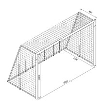 Youth goal net 5x2 m