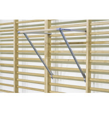 Foldable gymnastic bar attached to a gymnastic ladder