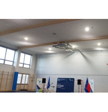Protective net with non-flammability certificate for sports halls