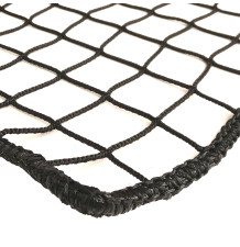 Flame retardant safety net for warehouse racks