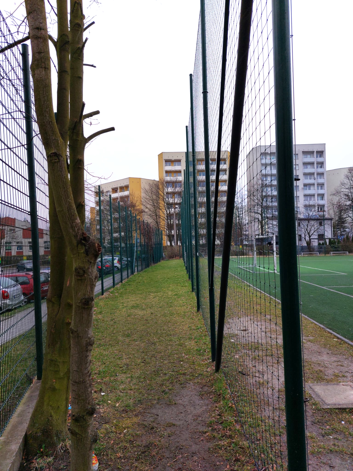 Podwyższenie piłkochwytu na boisku z wymianą siatki ochronnej